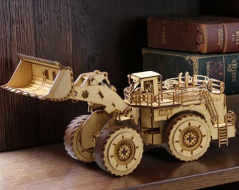 Puzzle 3D in legno: camion con pala caricatrice, 170 pezzi, modello di costruzione fai-da-te, giocattolo STEM, regalo