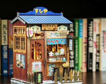 Japanischen Stil DIY Miniatur Haus Kit Holz Puppenhaus Szene Montage Modell kreative Geschenk