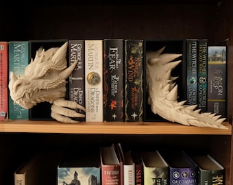 Drachen Buch Nook 3D Gedruckt Kopf und Schwanz Fantasy Bücherregal Einfügen Gothic Shelf Decor