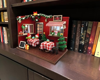 DIY Weihnachtshaus Miniatur Kit - Holz Puppenhaus Modell, Urlaub Cabochon Dekor, Kinder Spielzeug Geschenk