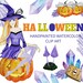 Halloween Clipart, Fall Clipart, Autumn Clipart, Halloween Watercolor, Halloween Hand Drawn, Seasonal Wreath Magic Wizard Crystals Mushrooms