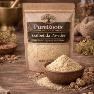 Polvere di assafetida biologica / Hing / Spezia da cucina / Origine India / Non OGM