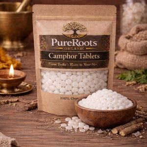 Organic Camphor Tablets | Natural Kapur | Cinnamomum Camphora | Spiritual Cleansing