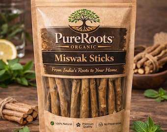 Organic Miswak Stick | Natural | Tooth Cleaning Stick | Herbal Oral Care | Traditional Islamic Olive Toothbrush