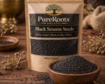 Organic Black Sesame Seeds | Sesamum indicum | Pure & Fresh Batch | Unhulled Whole Raw | Non-GMO