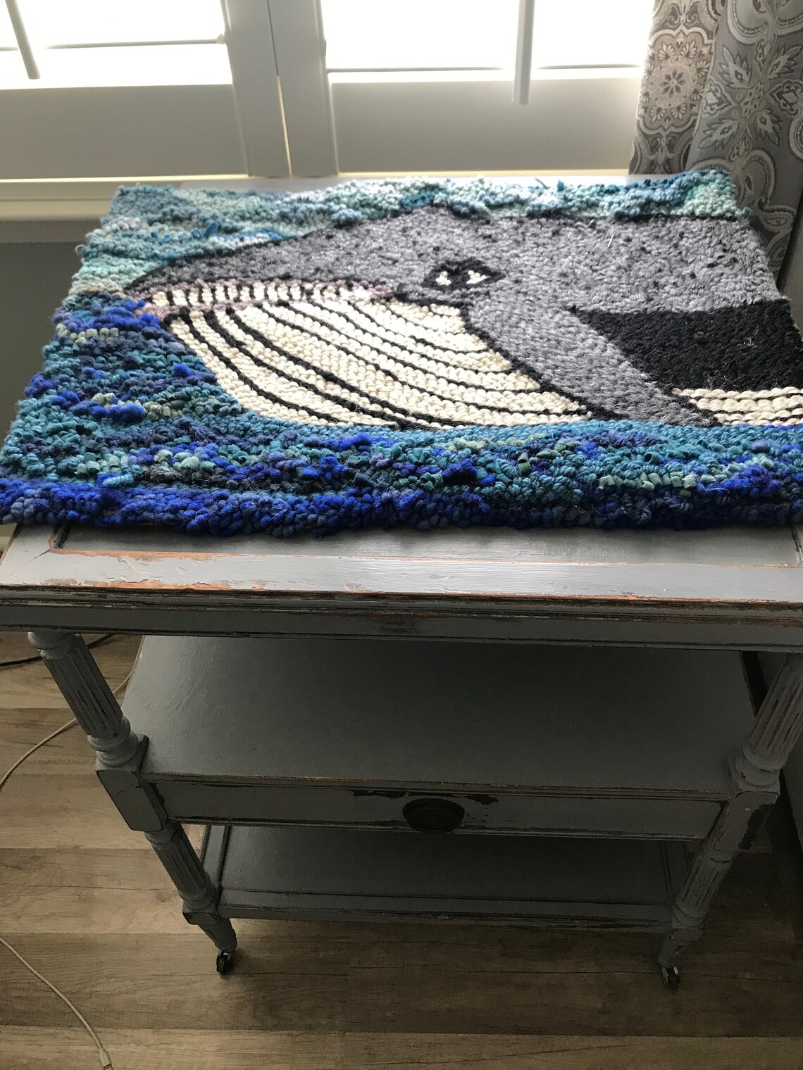 Rug Hooked Whale Mat Etsy