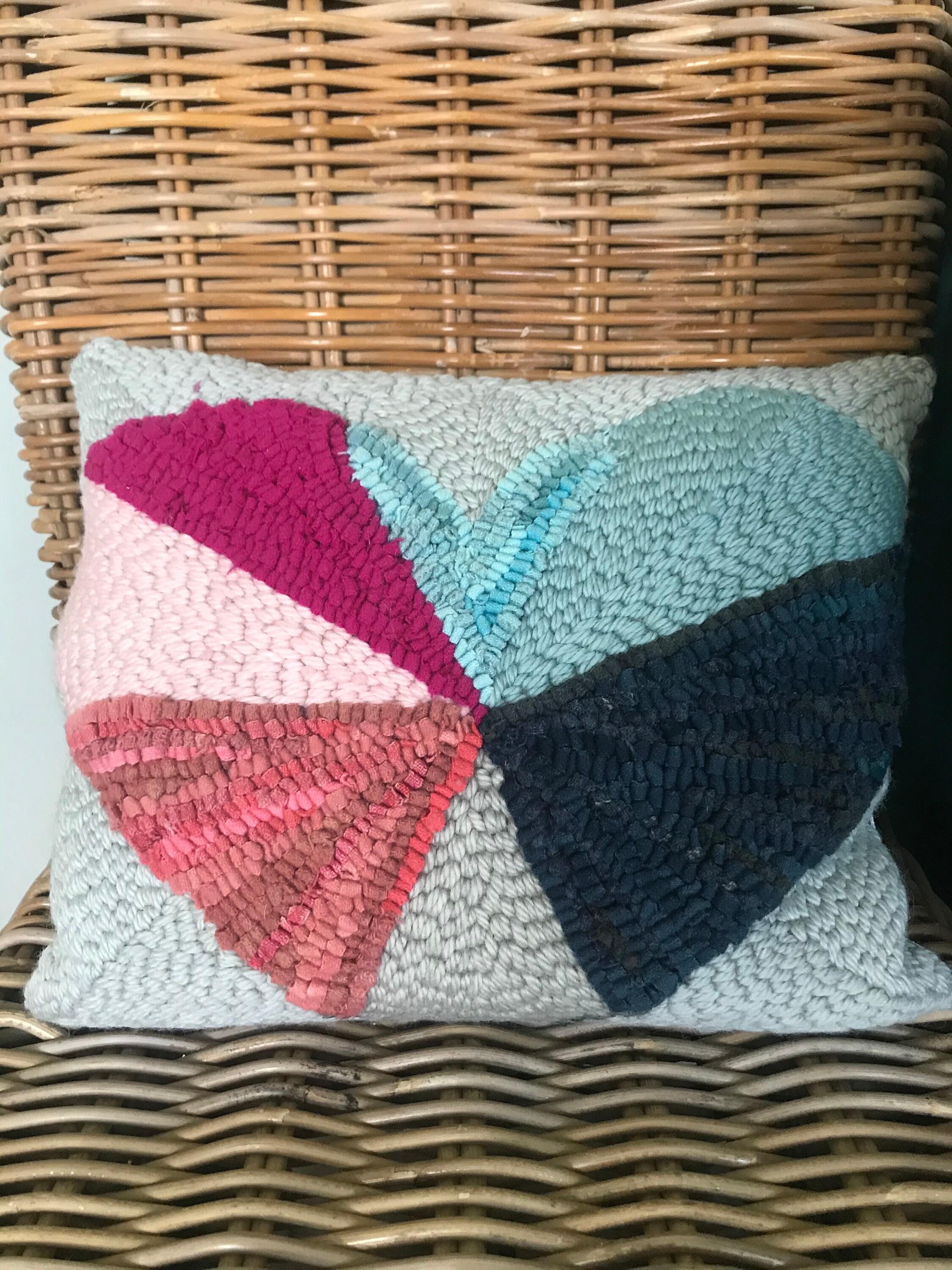 Rug hooked pillow Etsy