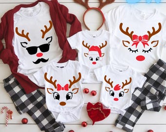 Funny Reindeer  DTF Transfer, Christmas Group Shirt Design, Family Christmas Gift Ready To Press