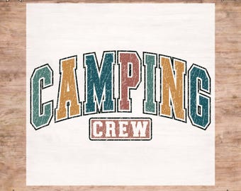 Camping Mode DTF Heat Transfer: Camping Crew Ready to Press, Retro Camp Design