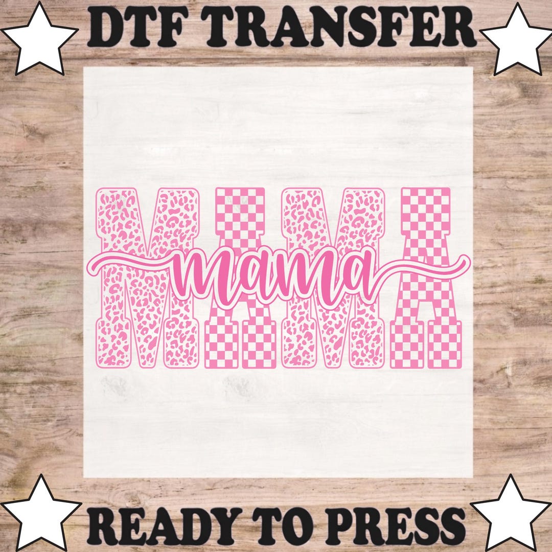 Leopard Checkered Mama DTF Transfer: Mothers Day Design Ready to Press ...