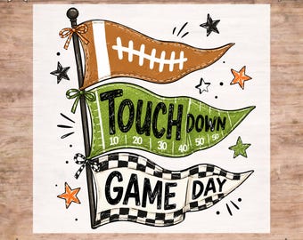 Touchdown Football DTF Transfer: Retro Football Season, Varsity Game Day Ready To Press