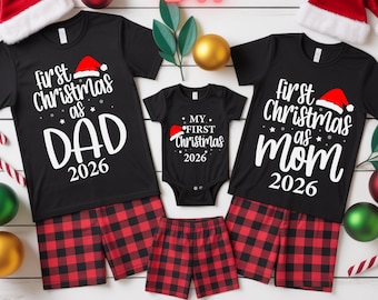 My First Christmas DTF  Transfer, Matching Family, Mom and Dad First Christmas Gift Ready To Press