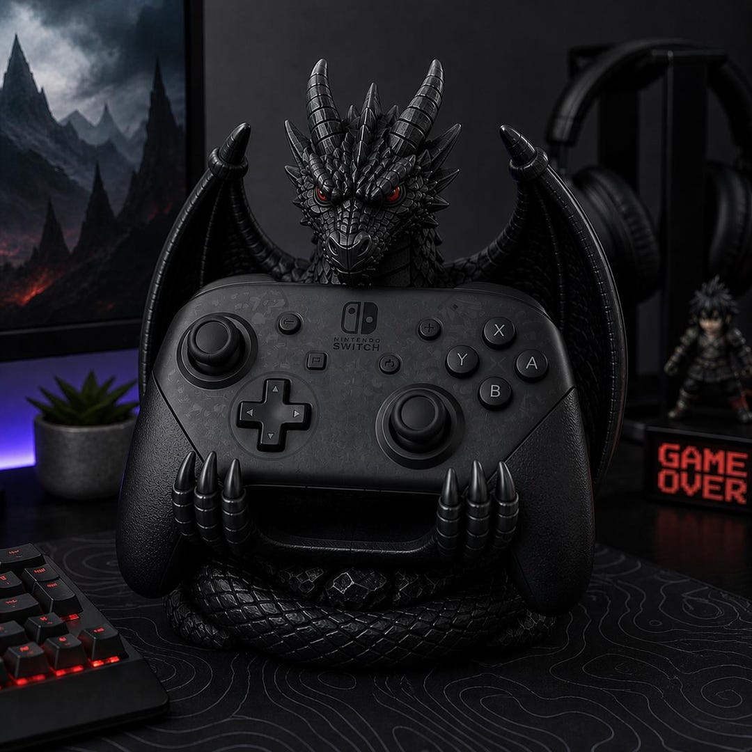 3D Printed Dragon Controller Stand | Switch Pro Gamer Desk Decor - Etsy