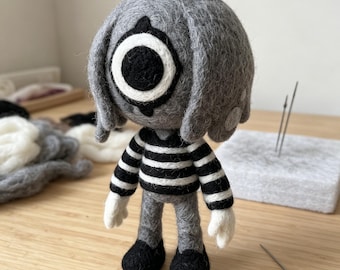 Needle Felted Blot Dandy's World Plush, Handmade Wool Art Doll Collectible Gift
