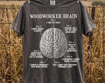 Woodworker Brain PNG, Funny Carpenter Shirt, Woodworking Humor Gift, Brain Diagram File, Vintage Anatomy Art, Handyman Clamps Graphic