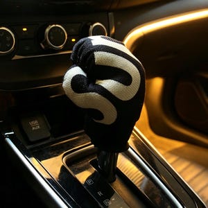 Fist Shaped Gear Shift Knob Cover | Black White Boxing Glove Car Shift Boot, Funny Unique Auto Accessory for Manual/Automatic Cars
