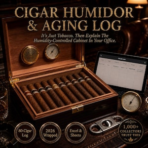 Cigar Humidor & Aging Log – Cigar Collection Tracker for Excel  Google Sheets, Wrapper Vault  Humidor Stats