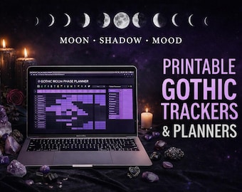 Foglio di calcolo gotico per l'agenda / Agenda per una vita dark, strumento di monitoraggio delle abitudini (download digitale)