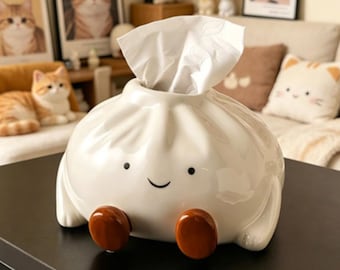 Portatovaglioli in ceramica a forma di raviolo / Decorazione per la casa originale, accessorio da scrivania