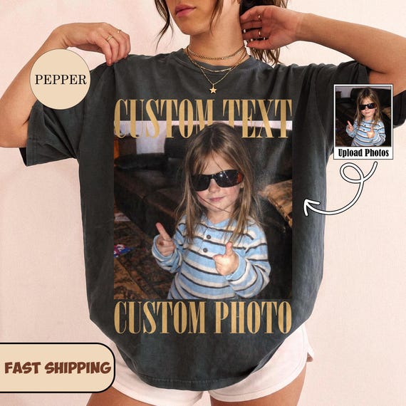 Custom Vintage Photo And Name Shirt, Custom Photo Shirt, Custom Picture Tshirt, Personalized T-Shirt, Your Photo Shirt, Family Photo Tee