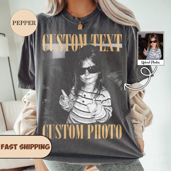 Custom Vintage Photo And Name Shirt, Custom Photo Shirt, Personalized T-Shirt, Custom Picture Tshirt, Your Photo Shirt, Family Photo Tee