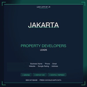 Kontaktlista för fastighetsutvecklare i Jakarta — Verifierade affärsleads — CSV-nedladdning