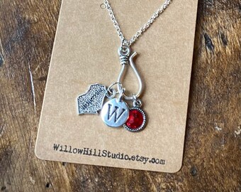 UW Badger jewelry; Badger necklace; UW Madison jewelry; Jump Around necklace; Wisconsin necklace; Wisconsin Badger jewelry