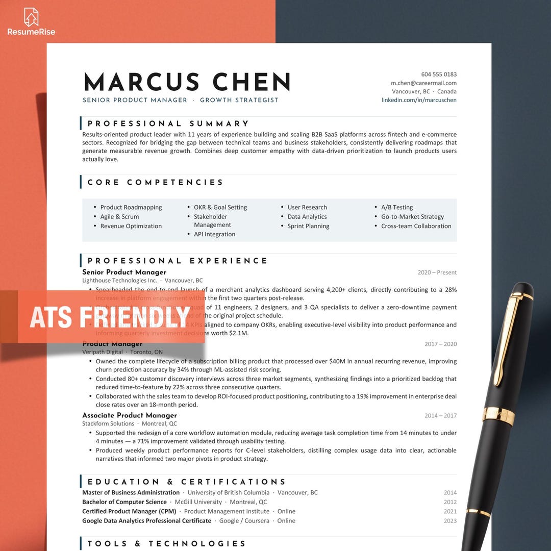 ATS Friendly Resume Template: Google Docs, Word Professional CV ...