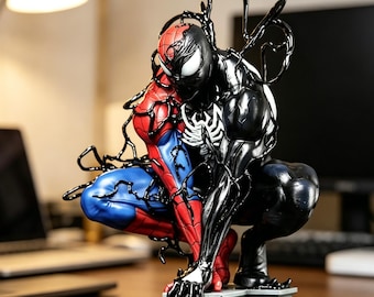 Estatua coleccionable de Spider-Man y Venom de Marvel