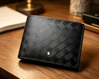 Cartera Montblanc Extreme 3.0 de piel negra / Tarjetero plegable de lujo para hombre