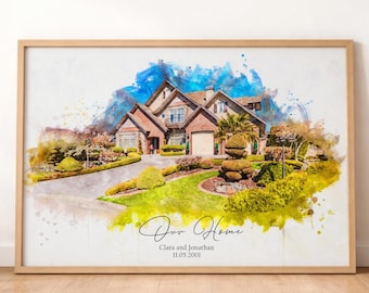 Watercolor House Portrait, Custom House Portrait from Photo, Gift for Home, Personalized Gift, Housewarming Gift, Home Gift, Realtor Closing