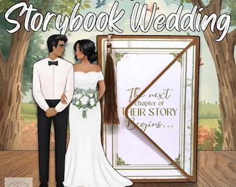 Storybook Hochzeitseinladung - 100% anpassbare interaktive Umschlagkarte