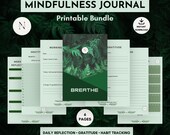 Mindfulness Journal Printable Bundle | Gratitude Diary, Habit Tracker & Reflection Planner PDF