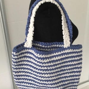 Grand sac blanc et bleu