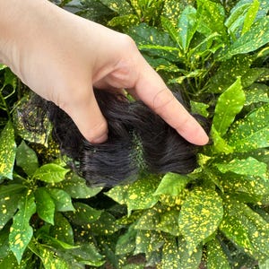 Aplique de cabelo humano 4x6 com base de rede costurada à mão, respirável e cacheada, ideal para cabelos ralos, extensão de cabelo ondulado preto natural.