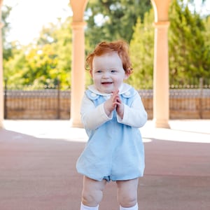 PETER Boys blue corduroy bubble romper shortall jon jon