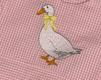 HART pink and white gingham one silly goose birthday bubble romper 1st 2nd 3rd birthday classic baby heirloom baby/ old fashioned baby