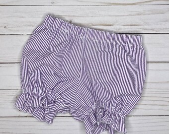 SAMPLE SALE classic purple seersucker bloomers for baby toddler rainbow seersucker Easter family matching