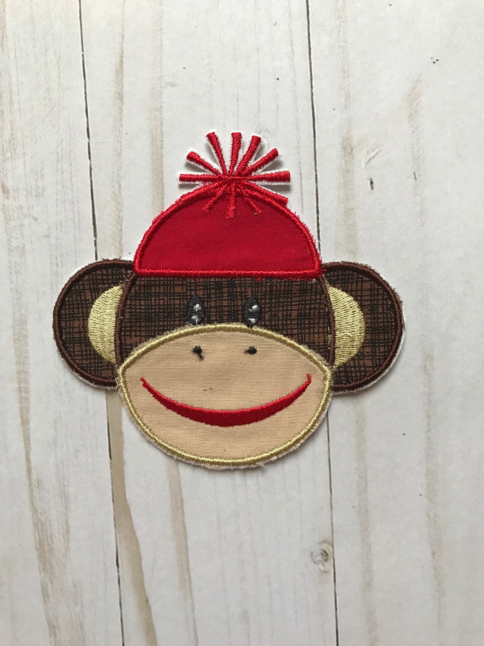 sock monkey applique patch Etsy