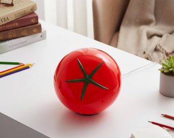 Sucrier en forme de tomate | Céramique rouge brillante | Décoration de cuisine rétro