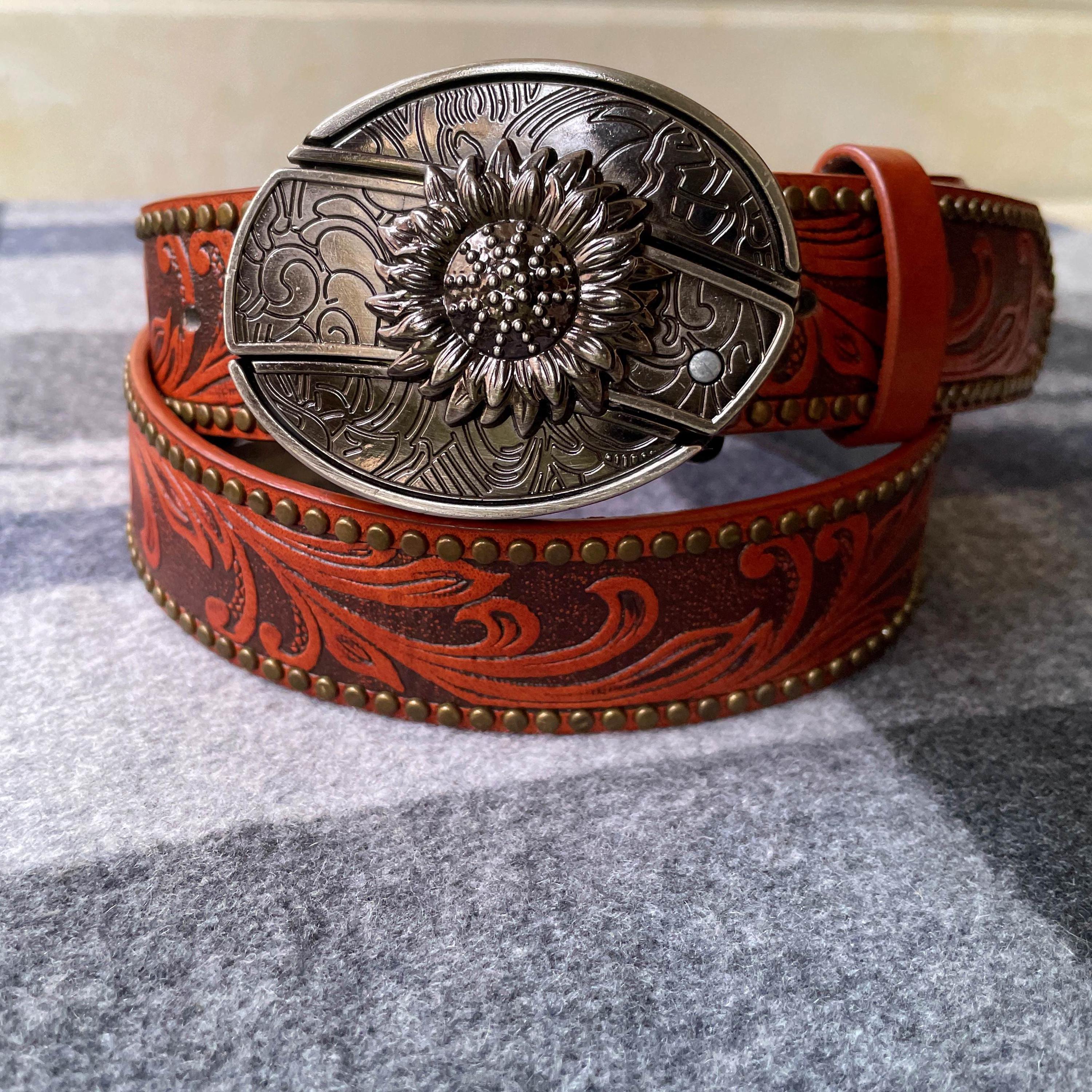 Leather Belt With Deer - Etsy display picture 3