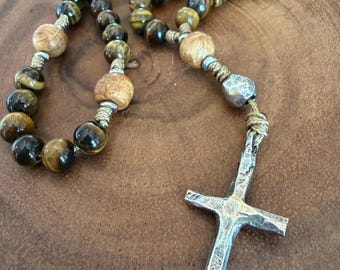 Protestant Prayer Beads | Whiskey Inspired and Made From Recycled Whiskey Barrel Wood | Christian Meditation Gift for Him or Her