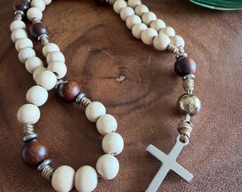 Protestant Prayer Beads | White Wood Minimalist | Christian Meditation