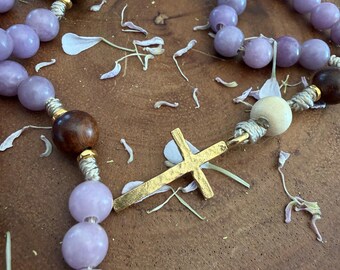 Advent and Lent | Protestant Fallowtide Prayer Beads | Christian Meditation | Violet Purple Lepidolite