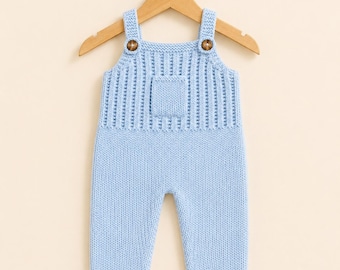 Easy Knit Dungaree Baby PDF Pattern Instant Download