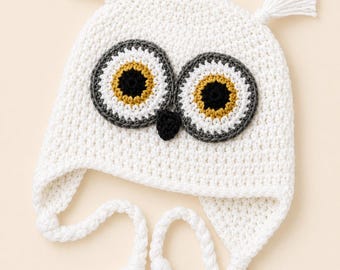 Easy Crochet Owl Hat PDF Pattern Instant Download