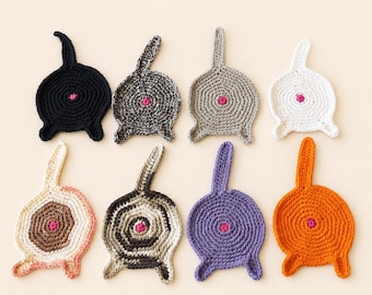 Easy Crochet Cat Butt Coaster PDF Pattern Instant Download