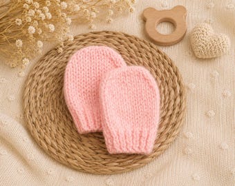 Easy Baby Mittens Knitting Pattern | Beginner Knit Mitts (PDF Download) Preemie (Newborn-0-3m-6m-12m-18m)