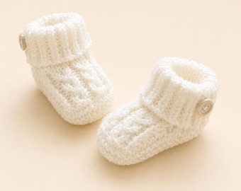 Baby Cable Knit Booties (0-6 Months) – Easy Beginner PDF Pattern