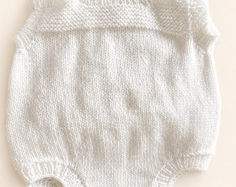 Baby Romper Knitting Pattern | Seamless Bubble Romper PDF (Newborn-3 Months)